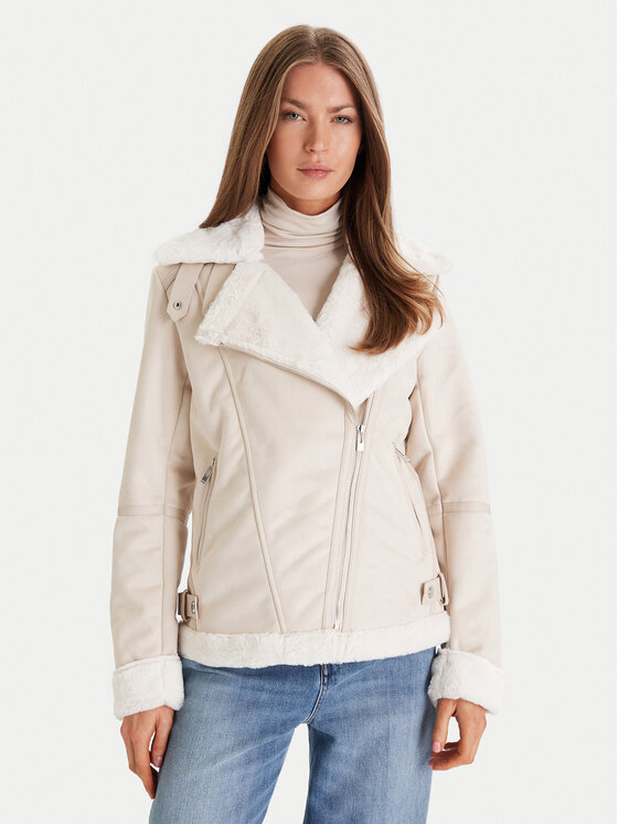 Morgan Morgan Jacke aus Kunstleder 242-GSAPA Beige Regular Fit