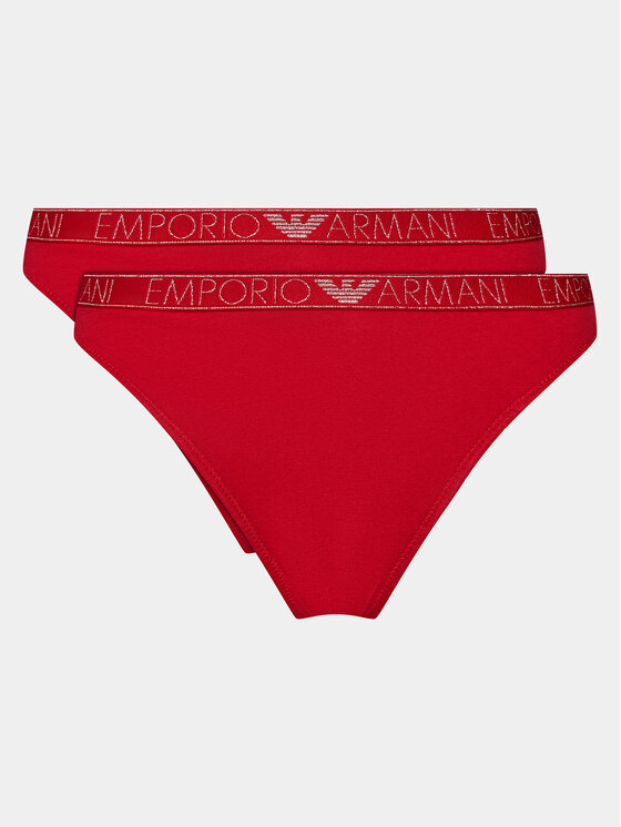 emporio armani underwear lot de 2 culottes 164752 3f223 00173 rouge