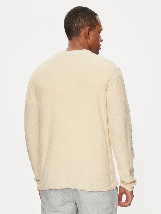 INDICODE INDICODE Sweter Mattiaxa 30-458 Beżowy Regular Fit