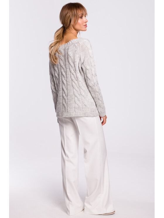 Made of Emotion Made of Emotion Svetr M511 Šedá Basic Fit