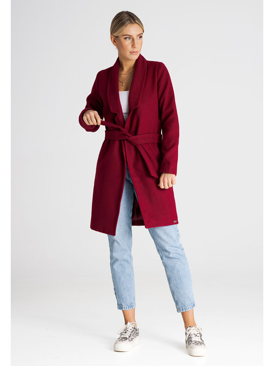 FIGL FIGL Kabát M990 Bordová Regular Fit