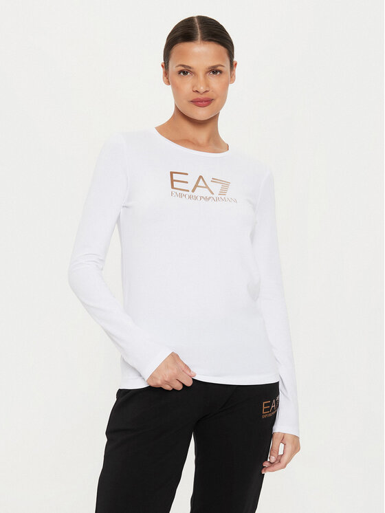 EA7 Emporio Armani EA7 Emporio Armani Bluza 6DTT09 TJQCZ 0186 Bela Slim Fit