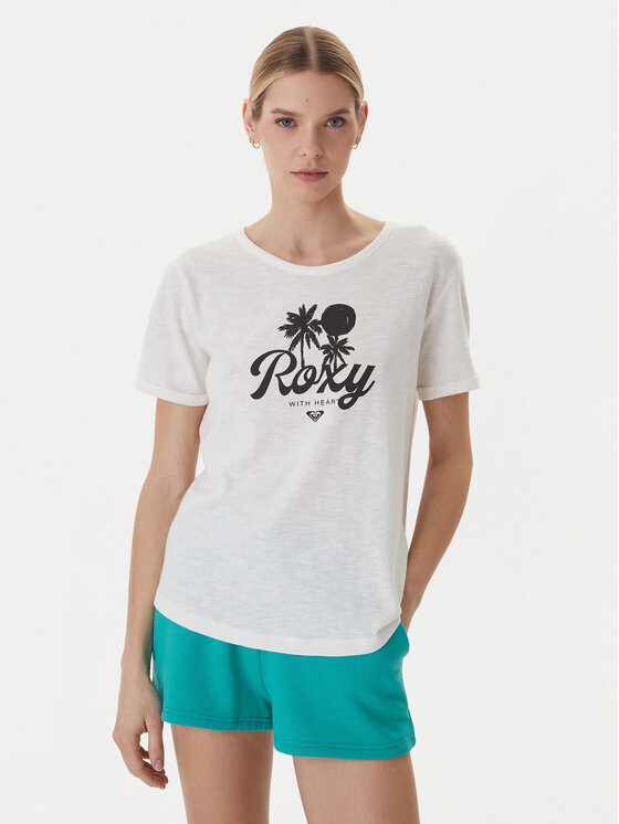 Roxy Roxy T-Shirt Oceanwave ERJZT06096 Bílá Loose Fit