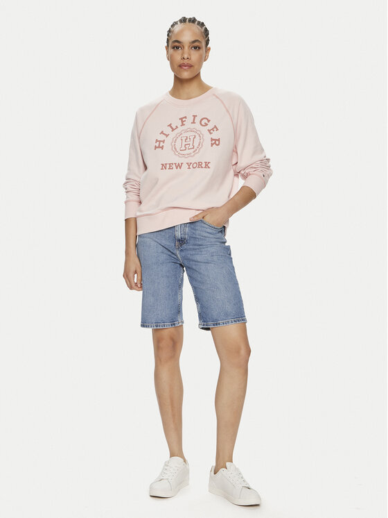 Tommy Hilfiger Tommy Hilfiger Суитшърт Varsity WW0WW41239 Розов Regular Fit