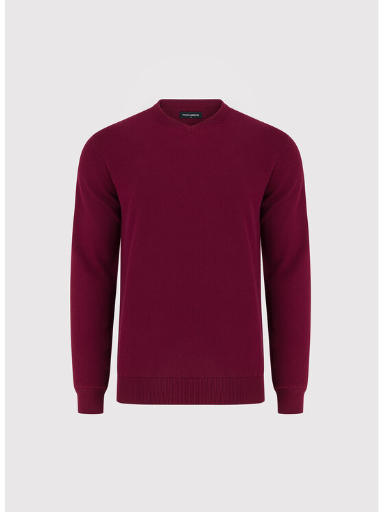 Pako Lorente Pako Lorente Sweter P26WN-2X-010 Bordowy Straight Fit