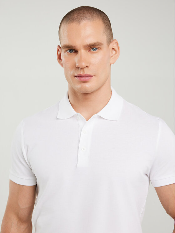 BIG STAR BIG STAR Polo MARKOLINOS Biały Basic Fit