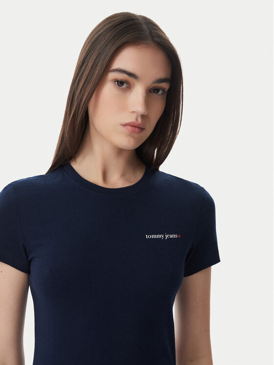 Tommy Jeans Tommy Jeans T-krekls Ess Logo DW0DW23479 Tumši zils Slim Fit
