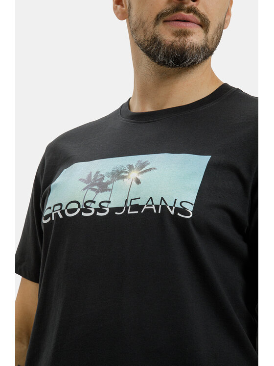 Cross Jeans Cross Jeans T-Shirt 16174-020 Czarny Regular Fit