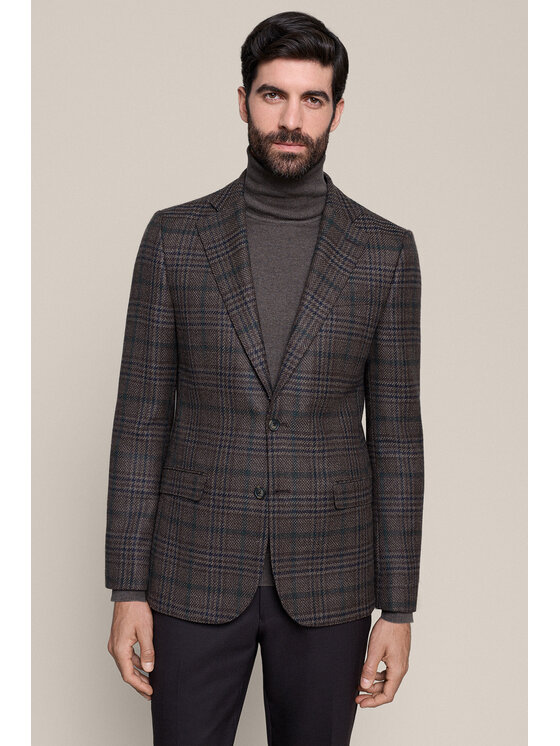Lancerto Lancerto Marynarka Mantova MA073226000002 Brązowy Regular Fit