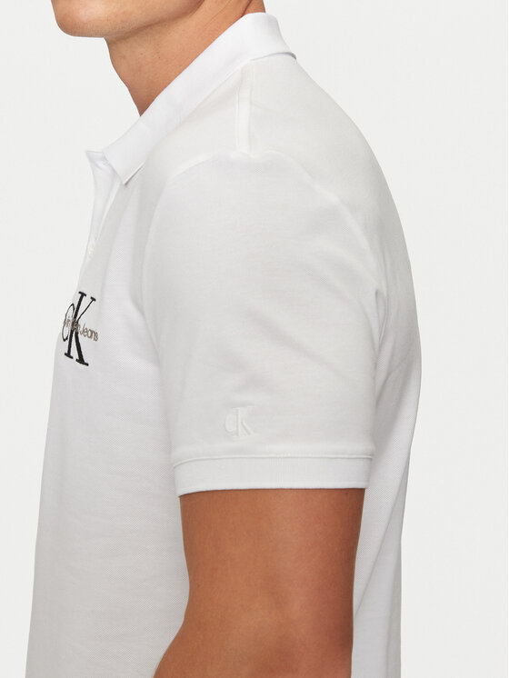Calvin Klein Jeans Calvin Klein Jeans Polo Monologo J30J325664 Λευκό Regular Fit