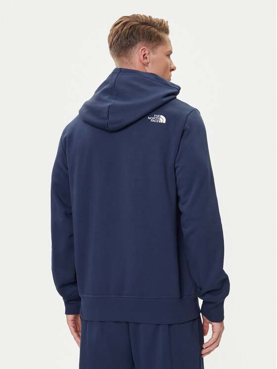 Model prezentujący hoodie, widok na plecy i tył bluzy.