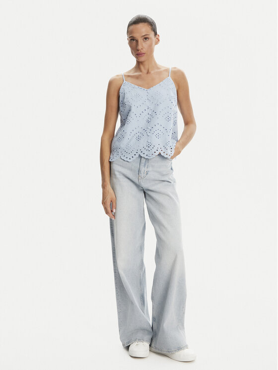 Pieces Pieces Top Vilde 17156563 Albastru celest Regular Fit