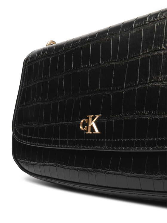 Calvin Klein Calvin Klein Torbica Ck Croc Conv Chain Medium Bag LV04F3284G Crna