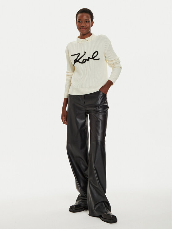 KARL LAGERFELD KARL LAGERFELD Светр 246W2000 Écru Regular Fit