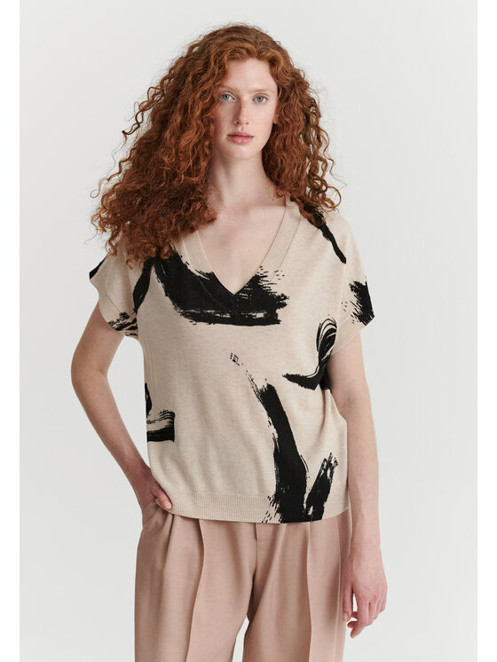 TATUUM TATUUM Sweter HELENA 1 Beżowy Classic Fit