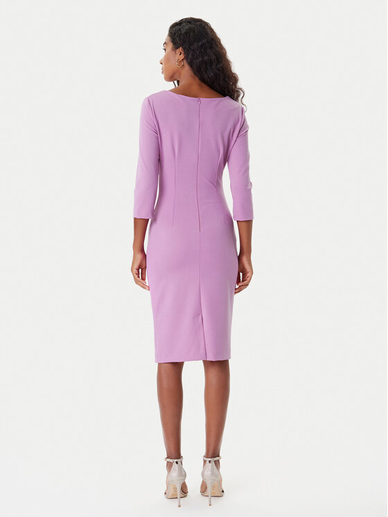 Rinascimento Rinascimento Koktejlové šaty CFC0126154003 Růžová Slim Fit