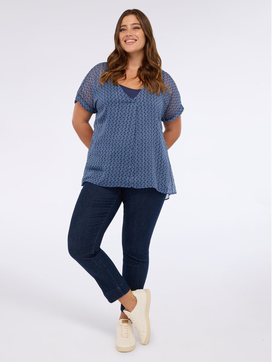 Fiorella Rubino Fiorella Rubino Blusa 2005T002379N0Z4 Blu Boxy Fit