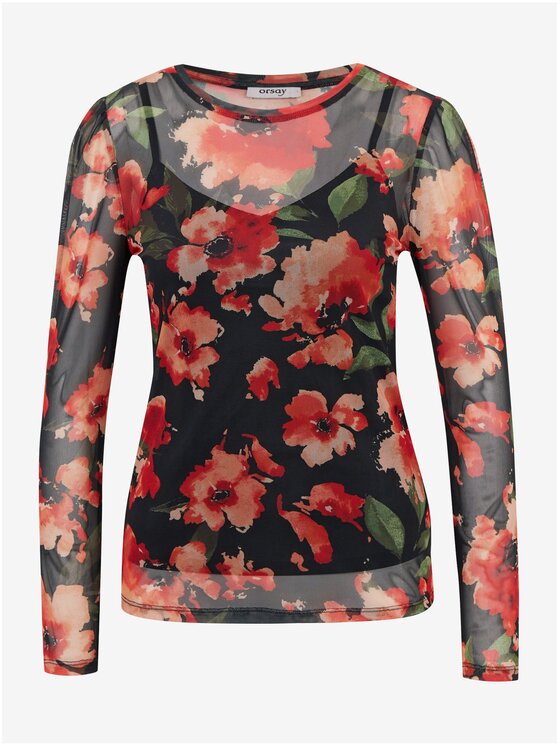Orsay Orsay T-Shirt 111012-660000__M Czarny Regular Fit
