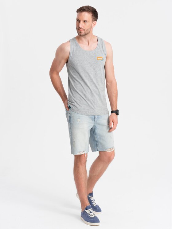 Ombre Ombre Tank top OM-TSTT-0191 Šedá Regular Fit