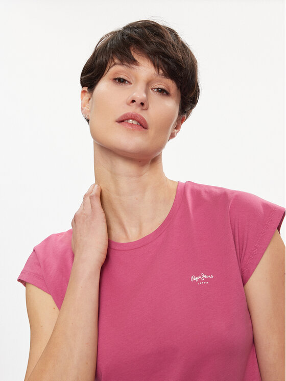 Pepe Jeans Pepe Jeans Тишърт Lory PL505853 Розов Regular Fit