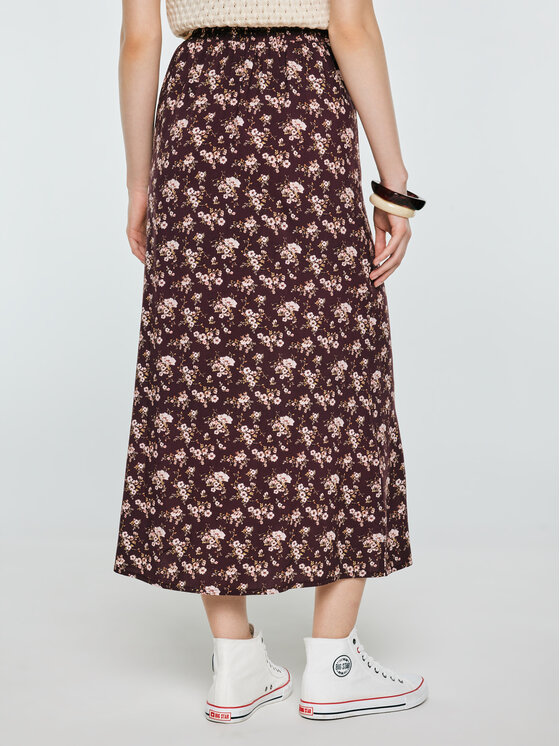 BIG STAR BIG STAR Spódnica midi SHIMENITA Brązowy Basic Fit