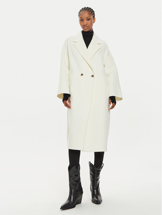 ViCOLO ViCOLO Wollmantel TS0006 Écru Regular Fit