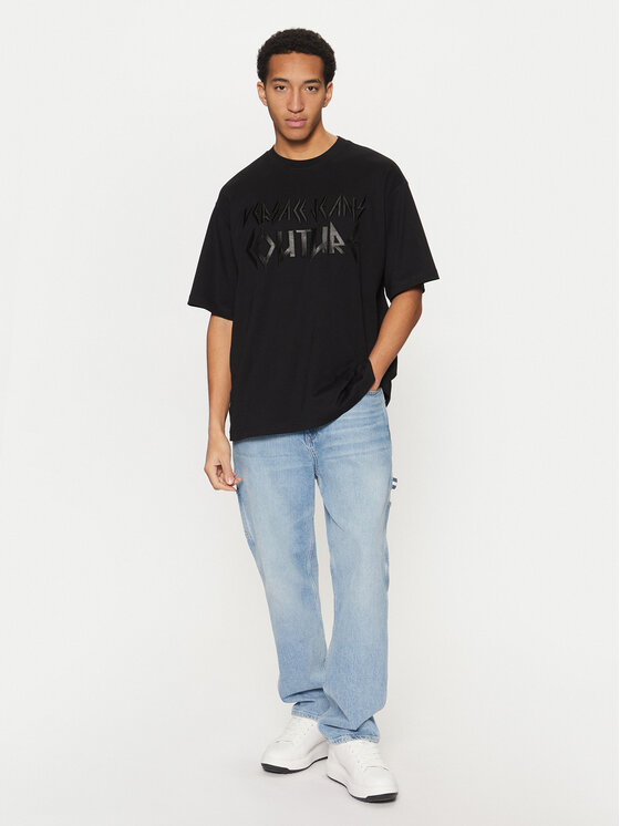 Versace Jeans Couture Versace Jeans Couture Tricou 78GAHE02 Negru Regular Fit