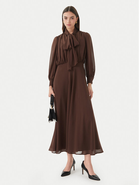 Marella Marella Sukienka koktajlowa Giovane 2613221093 Brązowy Regular Fit