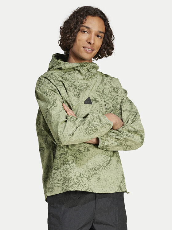 adidas adidas Geacă fără fermoar City Escape IY1517 Verde Loose Fit