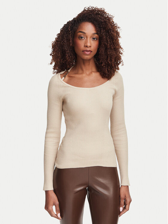 Guess Guess Megztinis W6YR22 Z0966 Smėlio Slim Fit