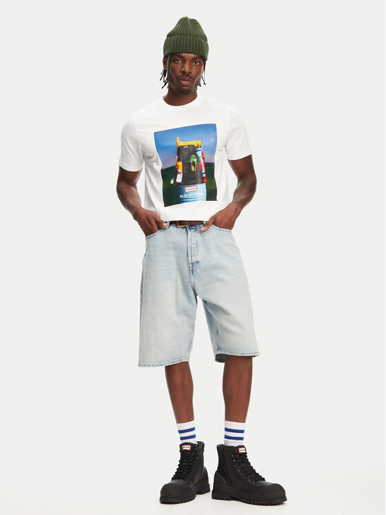 Hunter Hunter T-krekls Brodie Graphic HARM0036251 Balts Regular Fit