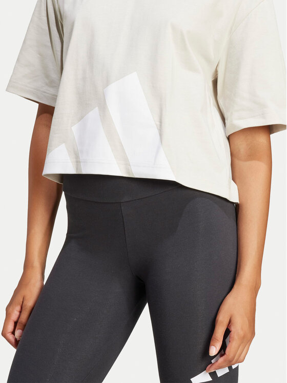 adidas adidas Marškinėliai Essentials Big Logo Boyfriend JG8729 Smėlio Loose Fit