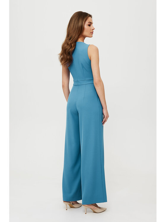 Makover Makover Kombinezon K184 Błękitny Modern Slim Fit
