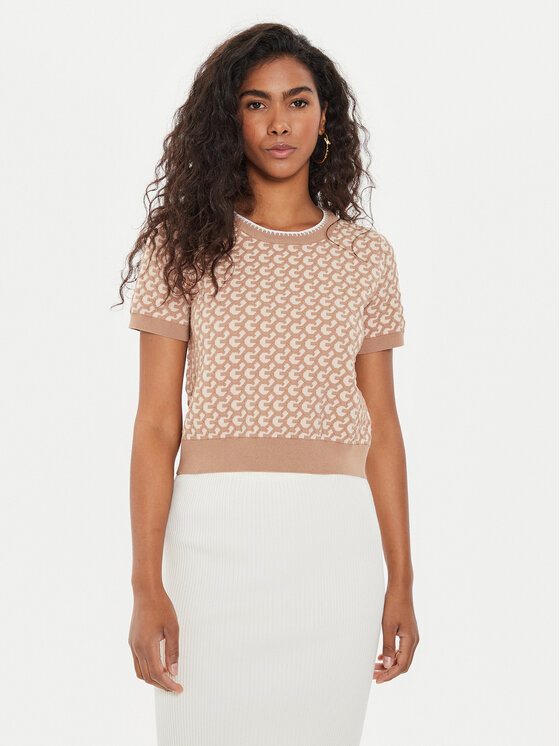 Guess Guess Kampsun Ashley W4YR07 Z3FG0 Beež Regular Fit