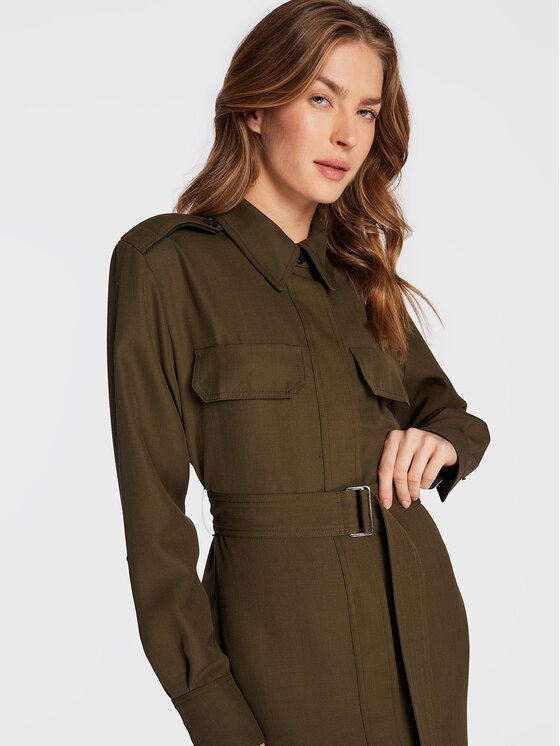 Victoria Victoria Beckham Victoria Victoria Beckham Сукня-сорочка 1322WDR003876B Хакі Regular Fit