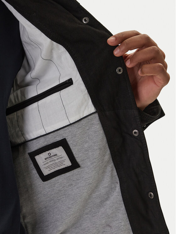 Milestone Milestone Bőrkabát Valerio 612205 60790 Fekete Slim Fit