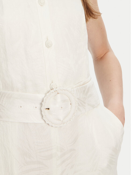 TWINSET TWINSET Salopetă 251TT2170 Écru Wide Leg