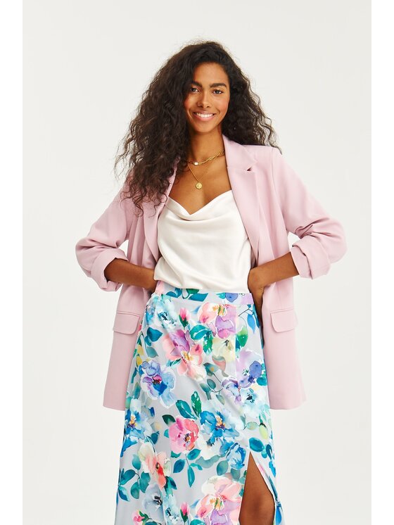NAOKO NAOKO Midi sukně Flowers Avenue Modrá Regular Fit