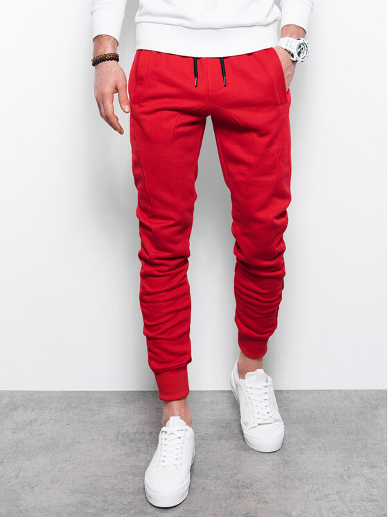 Ombre Ombre Joggery OM-PABS-0134 Czerwony Regular Fit