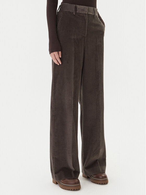 Weekend Max Mara Weekend Max Mara Штани з тканини Tania 2525136092 Коричневий Wide Leg