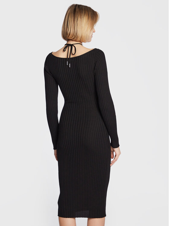 Guess Guess Trikotažinė suknelė W3RK35 Z30L1 Juoda Slim Fit