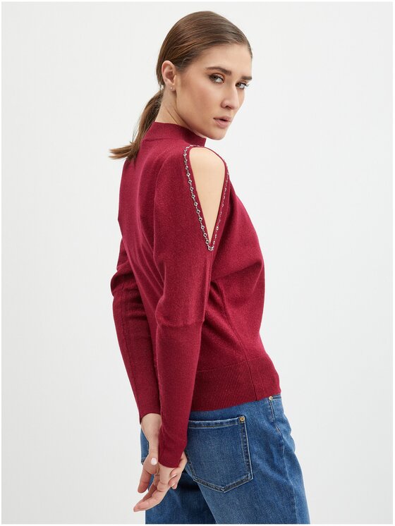 Orsay Orsay Sweter 540145-403000__L Bordowy Regular Fit