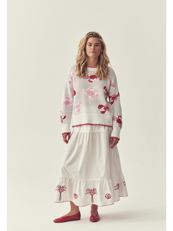 TATUUM TATUUM Spódnica midi SISA Biały Flare Fit