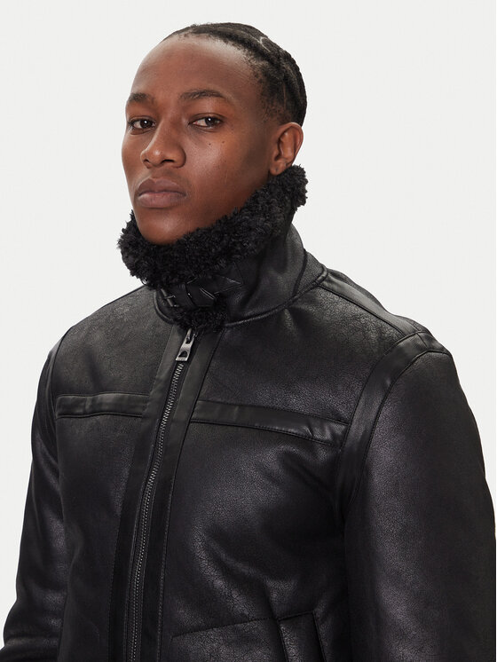 Guess Guess Cappotto in shearling M5BL28 W2310 Nero Regular Fit