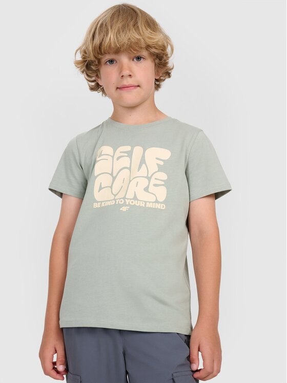 4F 4F T-shirt 4FJRAW25TTSHM3205-44S Verde Regular Fit