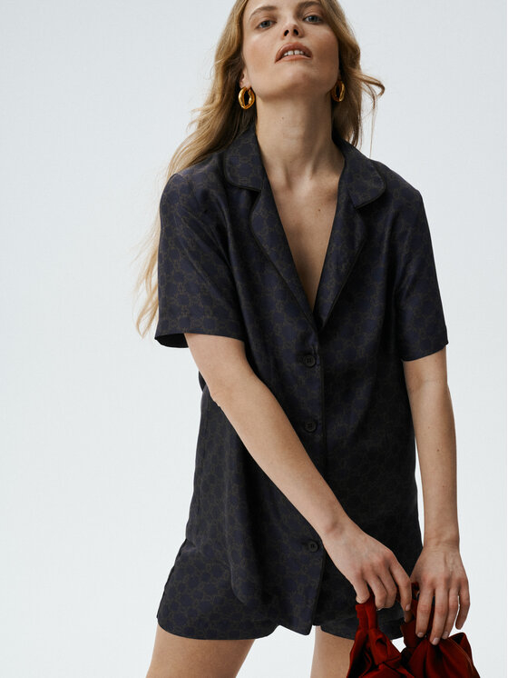 MARI PRETI MARI PRETI Blusa MONOGRAM M Marrone Regular Fit