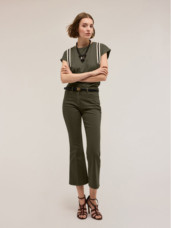 Motivi Motivi Spodnie materiałowe P745Q004010N035 Zielony Flare Fit