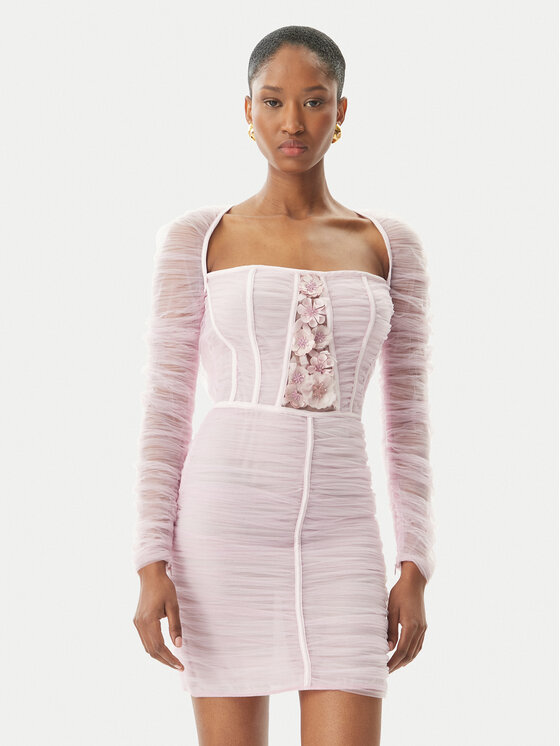 Elisabetta Franchi Elisabetta Franchi Коктейлна рокля AB68352E2 544 Розов Slim Fit