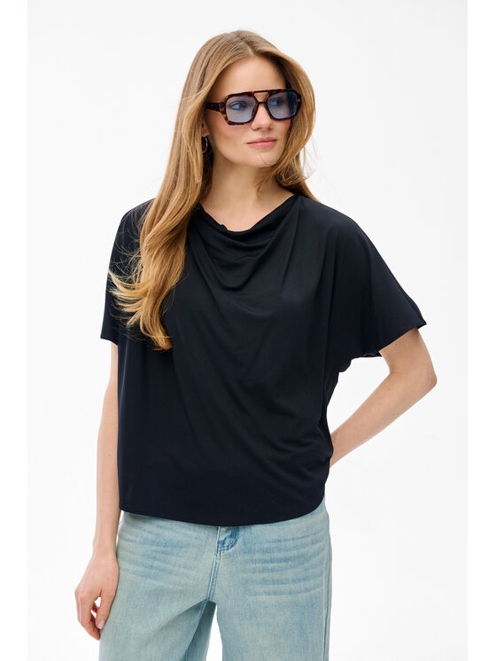 blue shadow blue shadow Bluzka Binni Czarny Regular Fit
