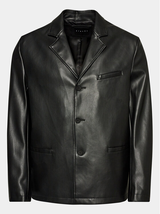 Sisley Sisley Giacca in similpelle 2NHCSW01D Nero Regular Fit